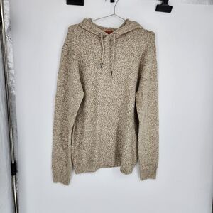 Alesbury‎ Men's Large Tan Rami Mixed Rop Yarn Hooded Sweater NWT
